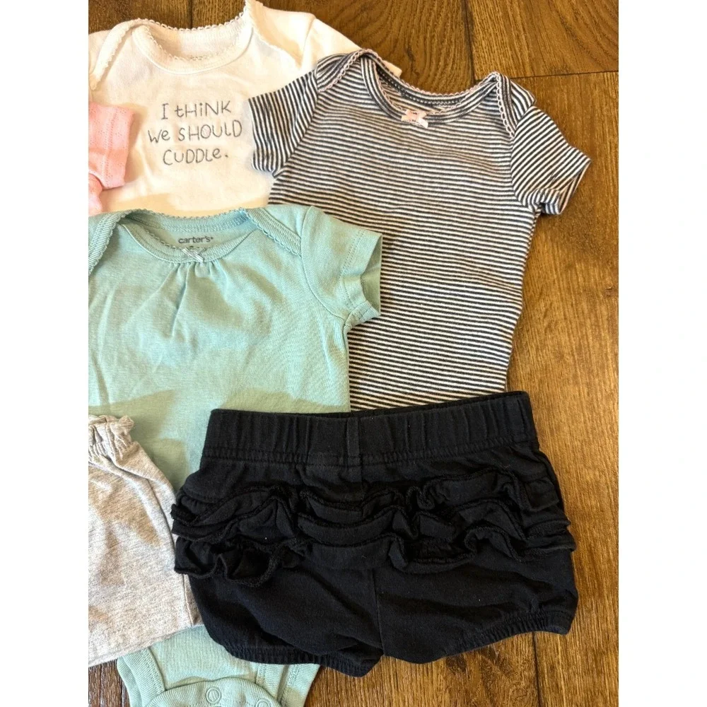 Carters Baby Girl 3 Months Clothes Shirts Bodysuits Shorts Outfits Lot Mix Match
